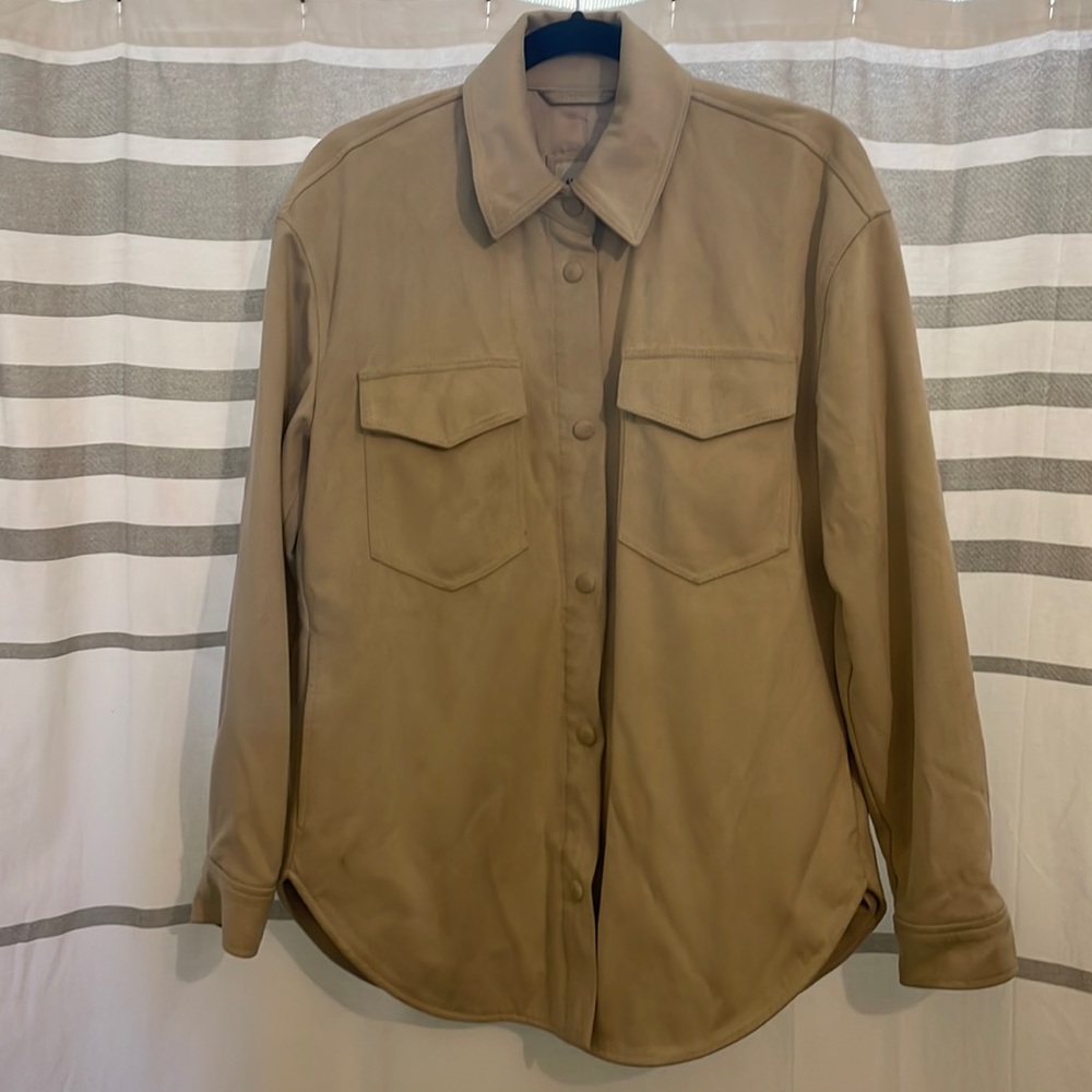 Abercrombie & Fitch Cream Suede Shacket
